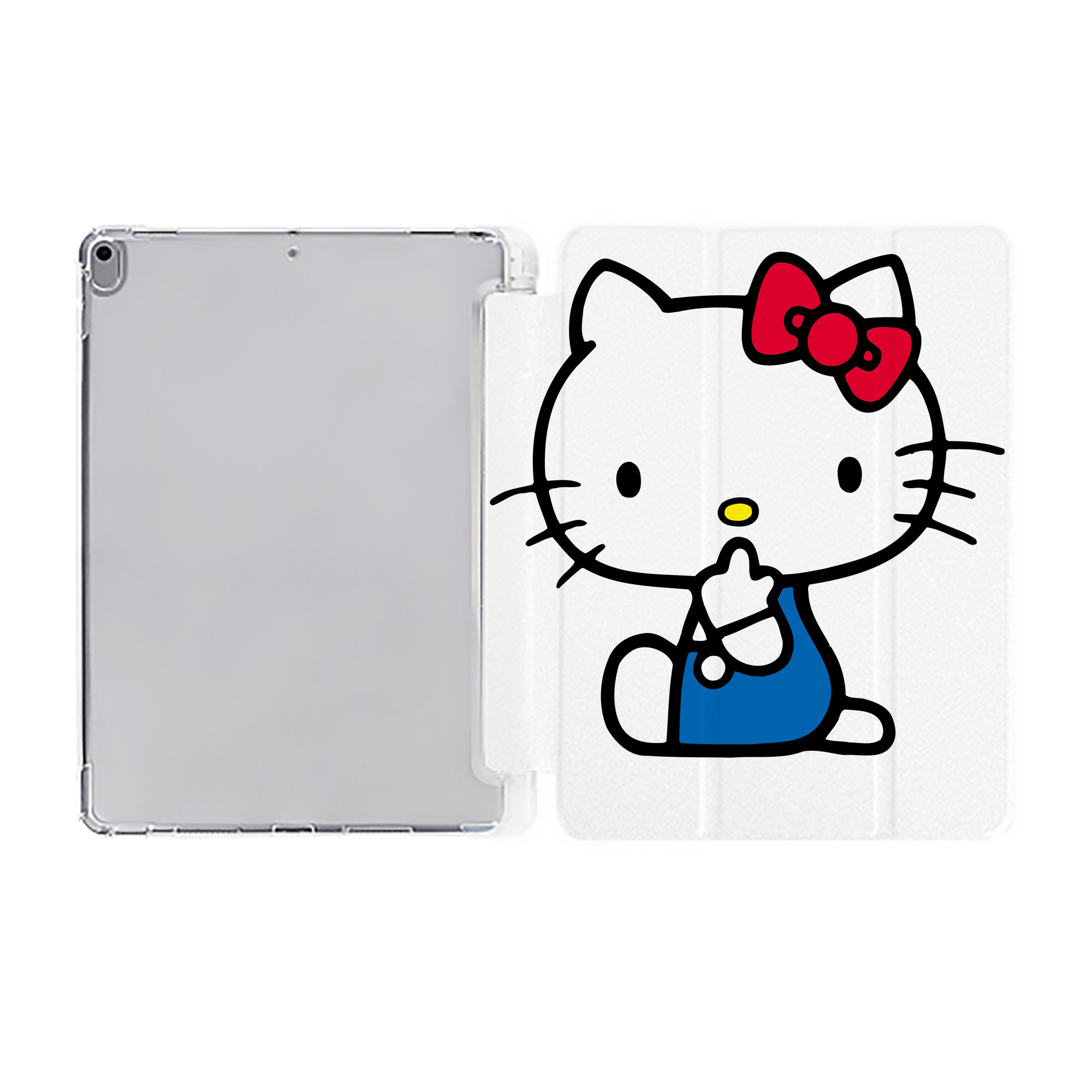 （画像用） Hello Kitty ハローキティ IPad ケース ペン収納付き 三つ折りスタンド PUレザー×シリコン 対応機種9.5/10.5/10.9インチ